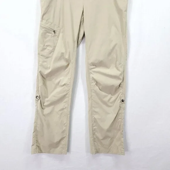 Patagonia Quandary Womens Hiking Pants Size 14 Beige Roll Up Tab - Picture 8 of 13